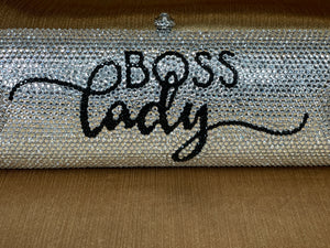 “BOSS LADY” CLUTCH SILVER/BLACK