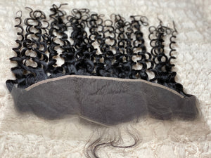 13x4 Lace Frontal #1B French Curly