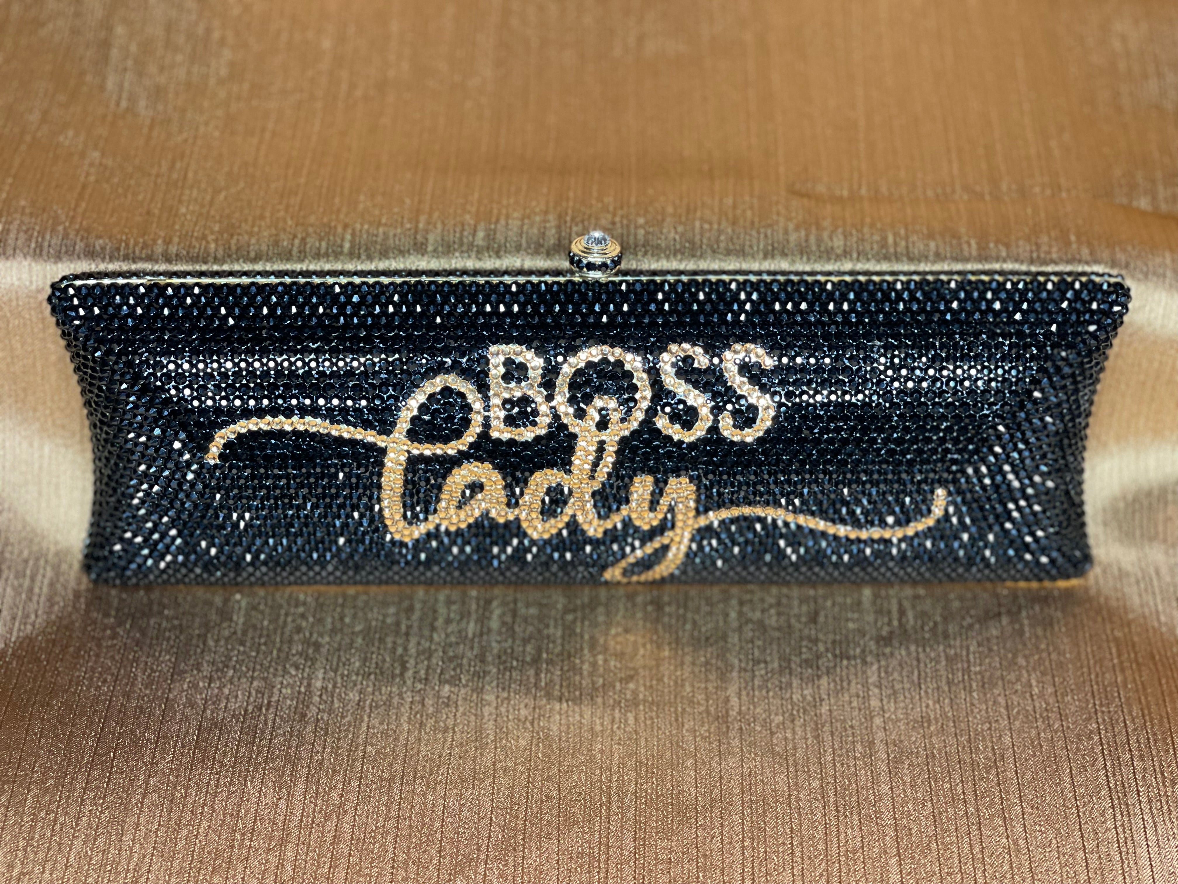 “BOSS LADY” CLUTCH BLACK/GOLD