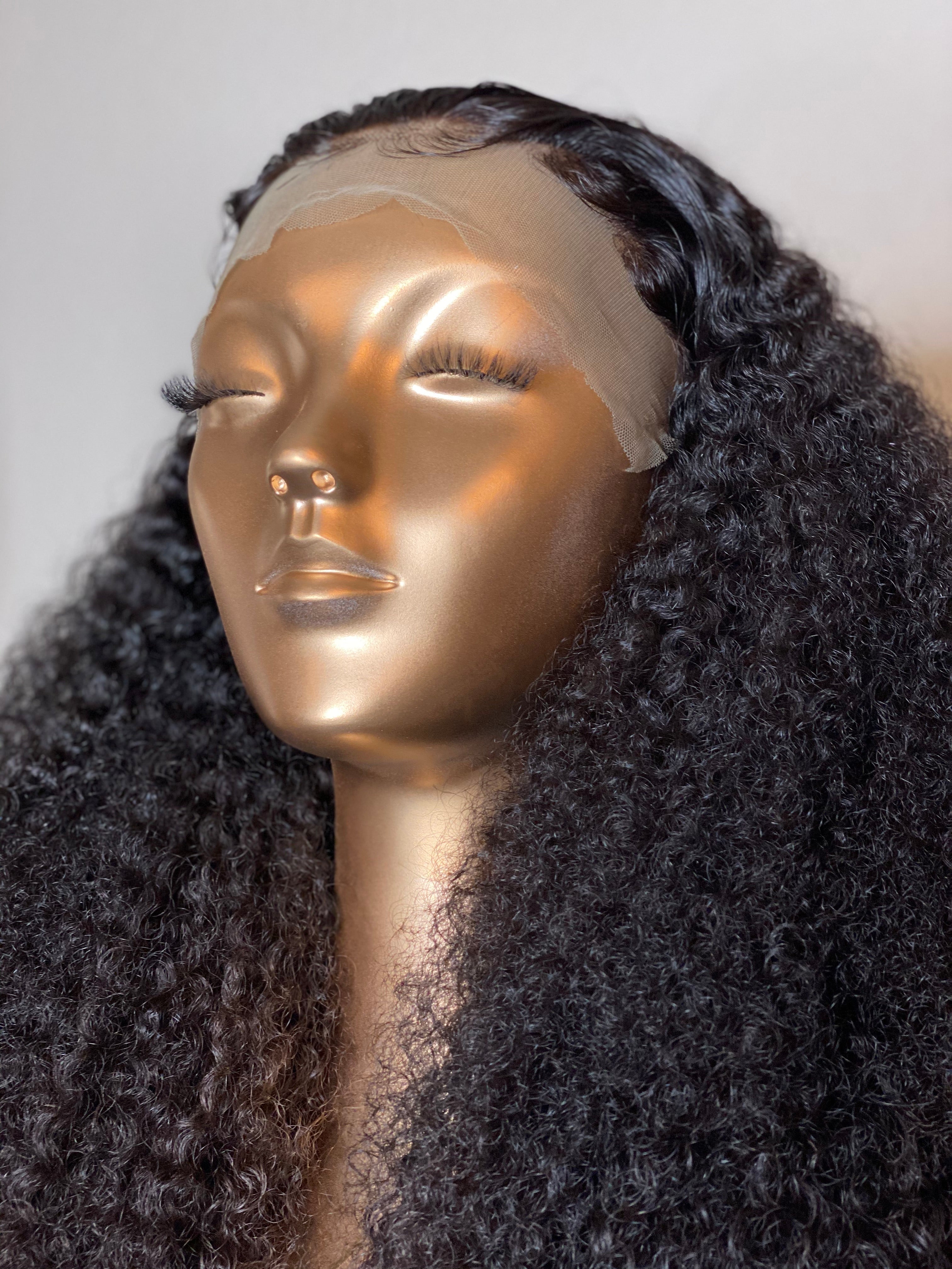 CUSTOM HAND STITCHED LACE FRONT KINKY CURLY WIG