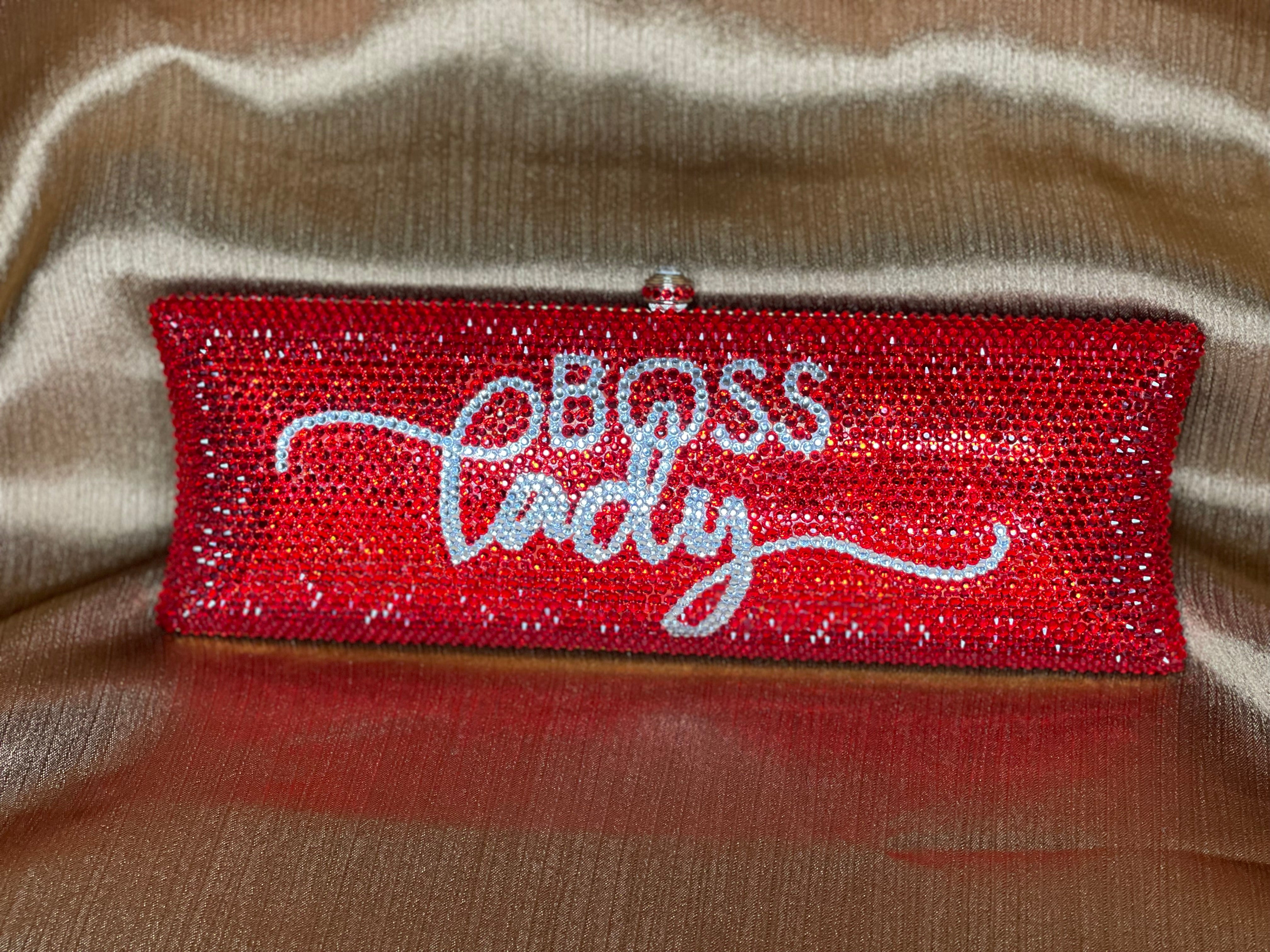 “BOSS LADY” CLUTCH RED/SILVER